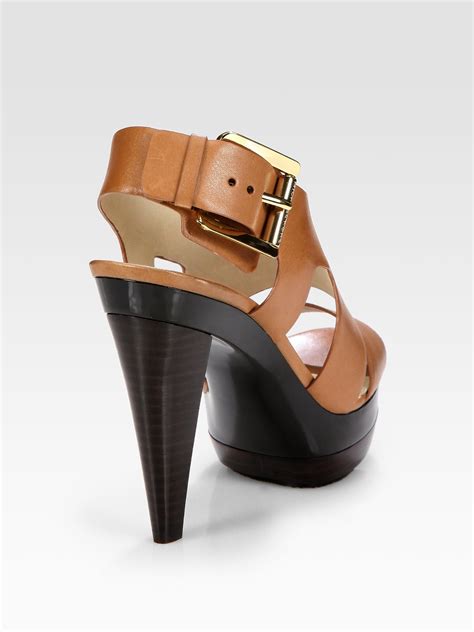 michael michael kors carla sandal|Carla Leather Platform Sandal .